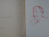 an open book with a drawing of a man in a suit and tie