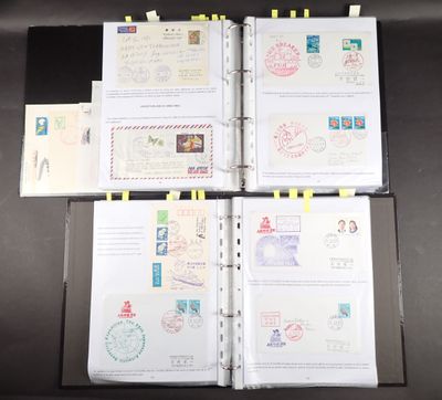 2 classeurs de plus de 290 lettres et cartes, entiers POSTAU…