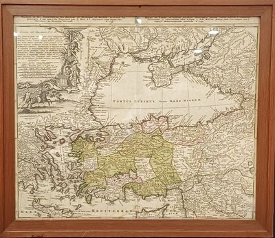 an old map of the country of england in a wooden frame
