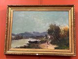 un tableau accroché au mur d'un musée