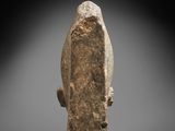 an ancient stone head of a man