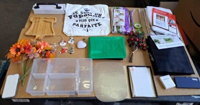 a table with a bunch of items on it