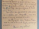 une vieille lettre manuscrite sur une feuille de papier comportant des inscriptions