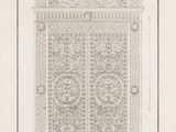 un dessin représentant une porte ornée d'un motif