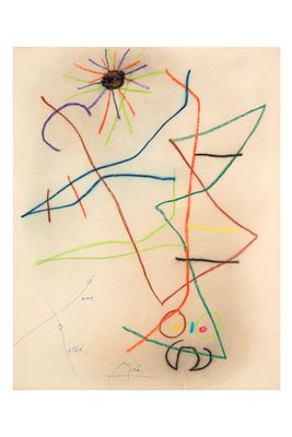 peinture représentant un dessin d'un homme portant un chapeau et une cravate