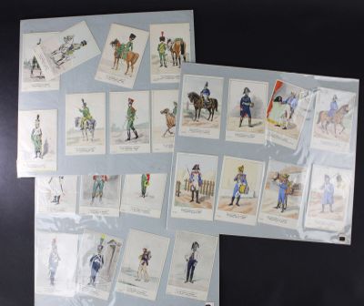 Lot de 24 cartes des uniformes du Premier Empire