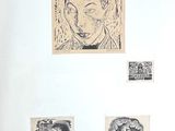 une photo d'un dessin représentant un homme accroché au mur
