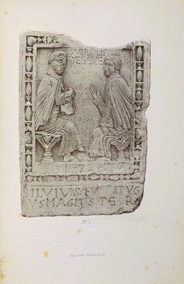 an old book with a drawing of a man and woman on it
