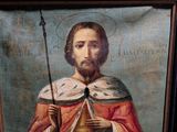 an old painting of a man with a crown and a sword