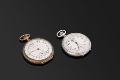 Une tachymètre en argentan et une montre à 24 heurs en argen…