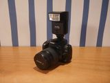 a camera that is sitting on top of a wooden table