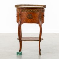 Table d'appoint ovale de style Louis XV avec plateau en marb… (photo 2)
