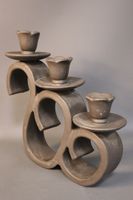 Marcel GIRAUD (1900-1994). Bougeoirs à trois lumières en cér… (photo 4)