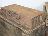 two old suitcases stacked on top of each other