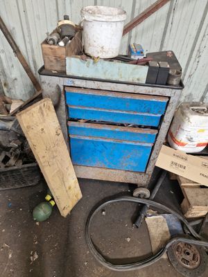 a picture of a workbench and tools in a garage
