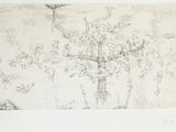 a picture of a drawing of a tree in the middle of a field
