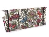 a close up of a purse with flowers and butterflies on it