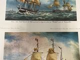 two pictures of two ships in the ocean one of which is a sailing ship