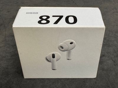 a white box with a pair of airpods in it