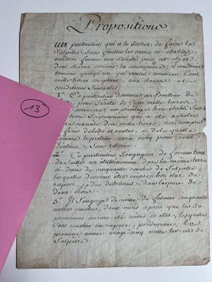 SALPÊTRE. Manuscrit du XVIIIe siècle. 3 pp. ½ in-4. Mouillur…