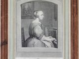 a black and white photo of a woman sitting at a table