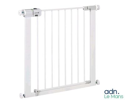 a close up of a baby gate on a white background