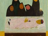 une image représentant un tableau où l'on voit un groupe de personnes dans un lit