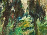 an image of a painting of three trees in a field