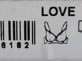 a barcode with the words love and a barcode on it