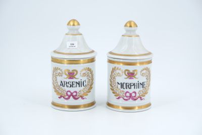 pair of white and gold ceramic salt and pepper shakers