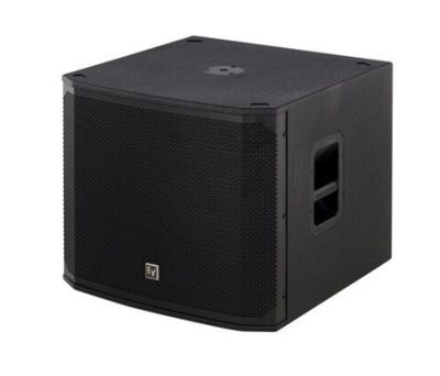 a black speaker on a white background with a white background