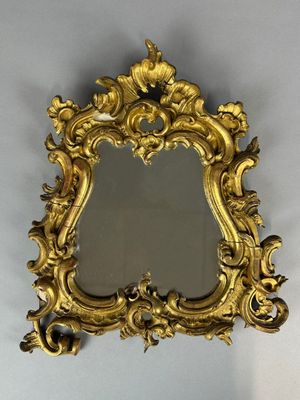 MIROIR de table de forme mouvementée en bois stuqué et doré … - Photo 1