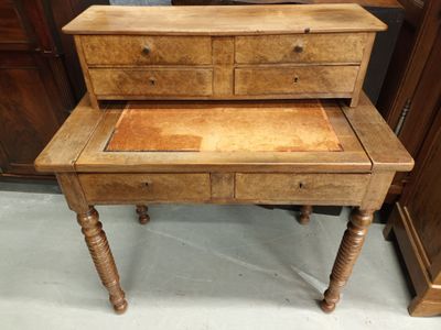 Bureau bonheur du jour en bois de placage, - Photo 1