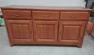 Buffet bas 3 portes et 3 tiroirs AURELIA, chene moyen , dime…
