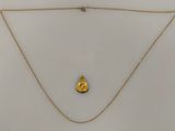 un collier en or avec un pendentif en or suspendu à une chaîne en or