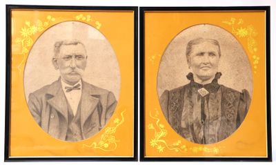 Léon PAILLETTE Portraits des parents - Art français du XXe siècle