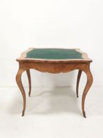 Table à jeux de style Louis XV en bois de placage à décor ma… (photo 5)
