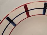 two plates with red, white, and blue stripes on them