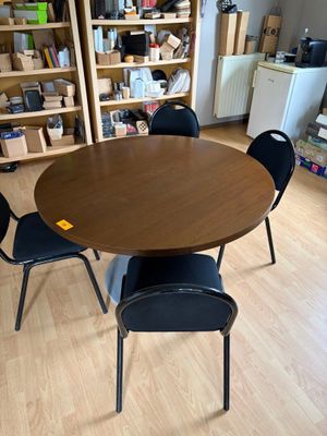 Table ronde bois et métal (Diamètre 120cm) 4 Chaises Mise à …