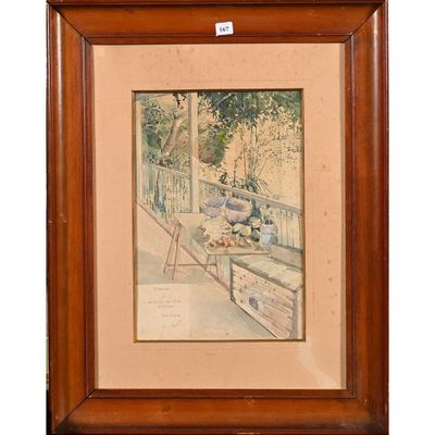 tableau représentant une femme assise sur un banc dans un parc