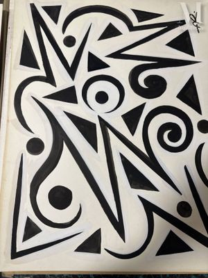 une photo en noir et blanc représentant un dessin sur une feuille de papier