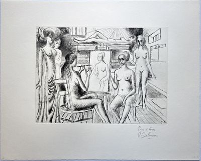 an image of a drawing of a group of people in a room
