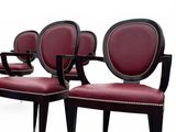 set of six art deco dining chairs with red upholstered upholstered seats