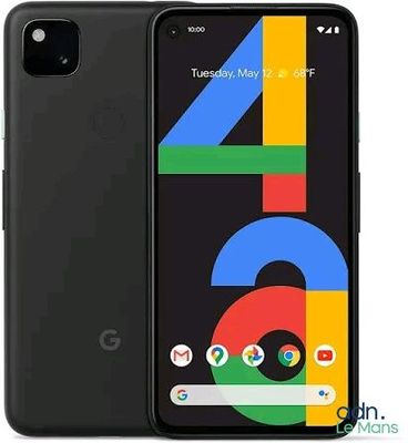 Le smartphone Google Pixel 4G est présenté en noir, avec le logo de Google sur l'écran.