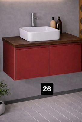 Ensemble meuble de salle de bain 100 cm OSKAB – Ipo Rouge av…