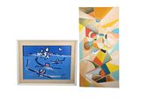 deux tableaux accrochés l'un à côté de l'autre sur le mur
