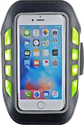 une image représentant un téléphone portable avec un brassard lumineux