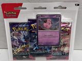 two pokemon cards in a clear plastic case on a white surface