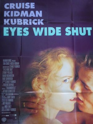 an image of a movie poster for eyes wide shut with a man kissing a woman