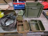many containers and containers that are on a table